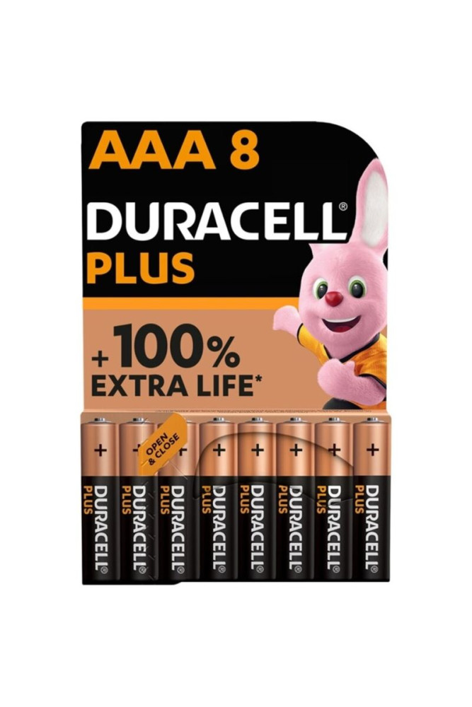 DURACELL - BATTERIA ALCALINA PLUS POWER 100 AAA LR03 8 UNIT