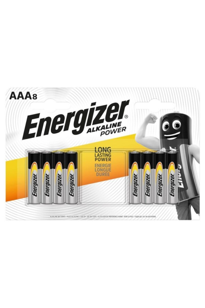 ENERGIZER - BATTERIA ALCALINA POTENZA AAA LR03 8 UNIT