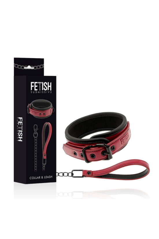 FETISH SUBMISSIVE DARK ROOM - COLLANA A CATENA CON FODERA IN NEOPRENE