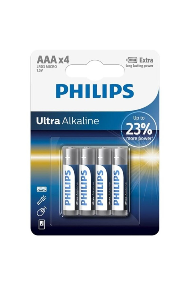 PHILIPS - BATTERIA ULTRA ALCALINA AAA LR03 4 UNITÀ