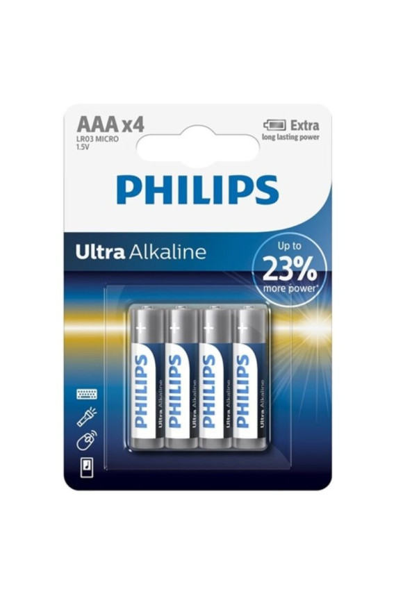 PHILIPS - BATTERIA ULTRA ALCALINA AAA LR03 4 UNITÀ