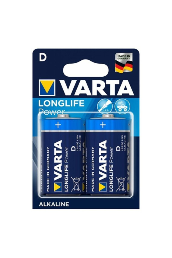 VARTA - LONGLIFE POWER BATTERIA ALCALINA D LR20 2 UNITÀ