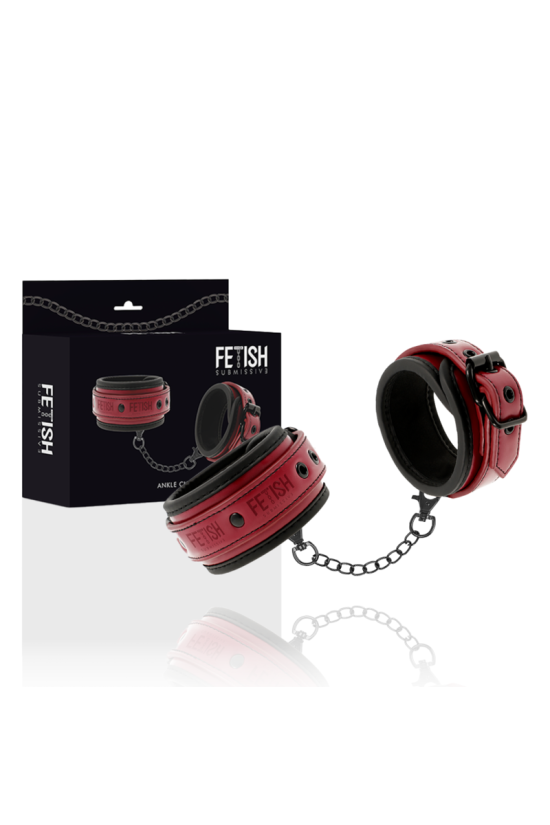 FETISH SUBMISSIVE DARK ROOM - MANETTE ALLA CAVIGLIA VEGAN IN PELLE CON FODERA IN NEOPRENE