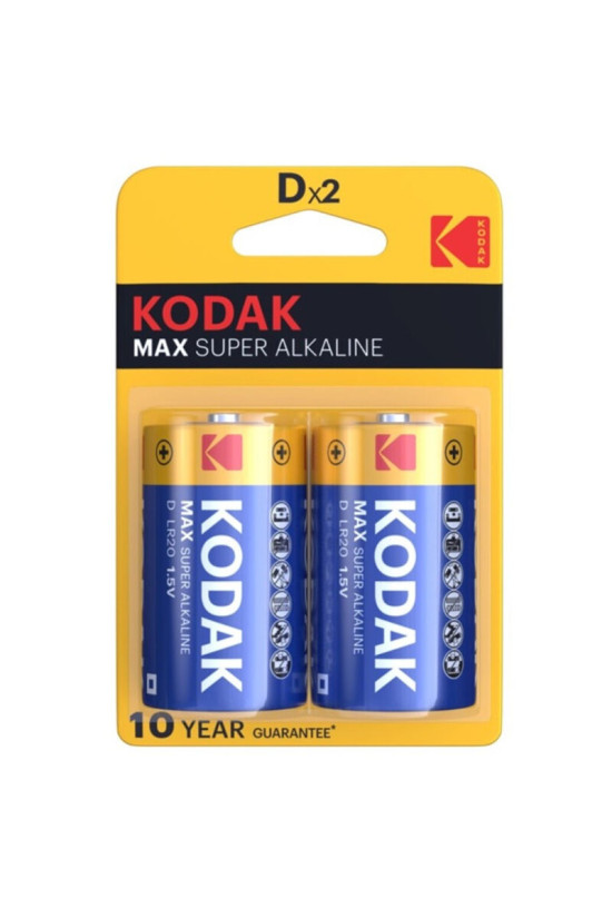 KODAK - BATTERIA ALCALINE MAX D LR20 2 UNITÀ
