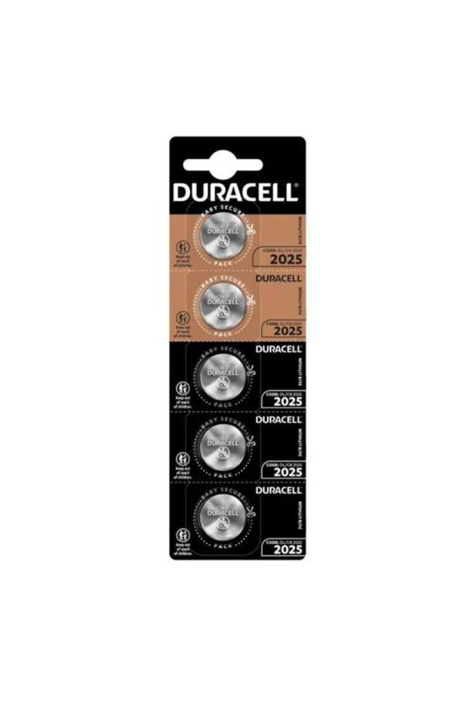 DURACELL - BATTERIA BOTTONE LITIO CR2025 3V 5 UNIT