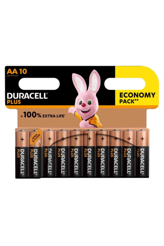 DURACELL - BATTERIA ALCALINA PLUS POWER 100 AA LR6 10 UNIT