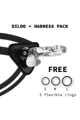 X RAY - IMBRACATURA + CAZZO TRASPARENTE CON SFERE 15.5 CM -O- 3.5 CM