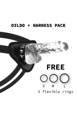 X RAY - IMBRACATURA + CAZZO TRASPARENTE CON SFERE 18.5 CM -O- 3.8 CM