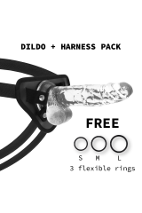 X RAY - IMBRACATURA + CAZZO TRASPARENTE CON SFERE 20 CM -O- 4.5 CM