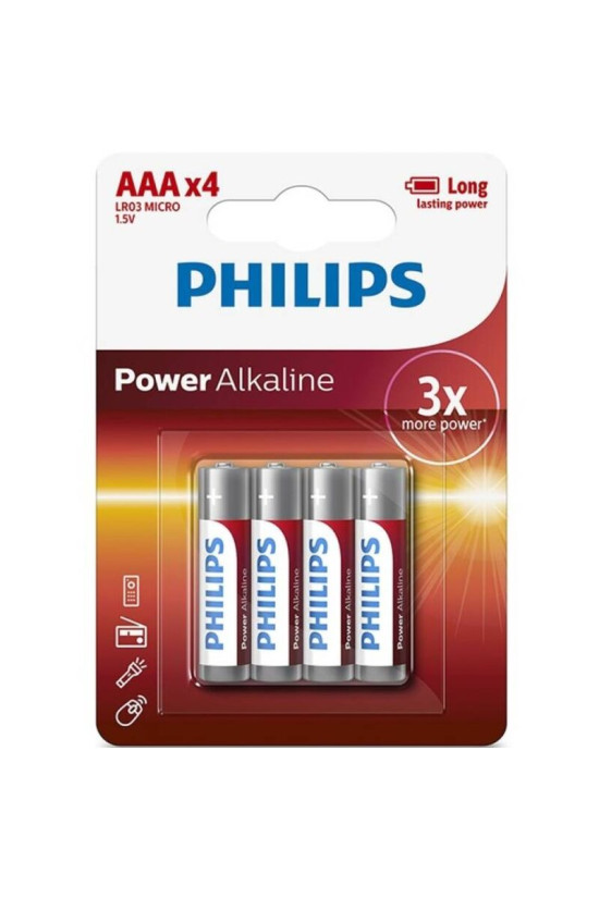 PHILIPS - BATTERIA ALCALINE AAA LR03 BLISTER*4