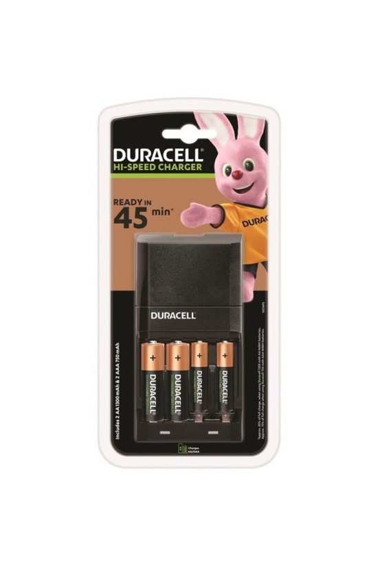 DURACELL - CARICATORE 45MIN. + 2xAA 1700mAh + 2xAAA 750mAh