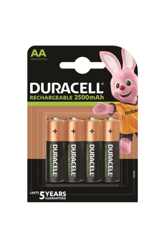 DURACELL - BATTERIA RICARICABILE HR6 AA 2500mAh 4 UNIT