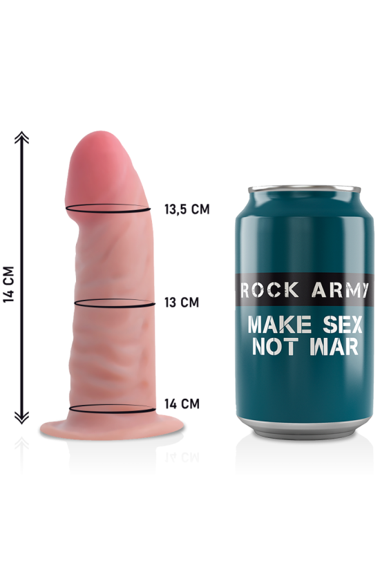 ROCKARMY - IMBRACATURA + DILDO REALISTICO TIGRE A DOPPIA DENSIT 14 CM -O- 4.46 CM