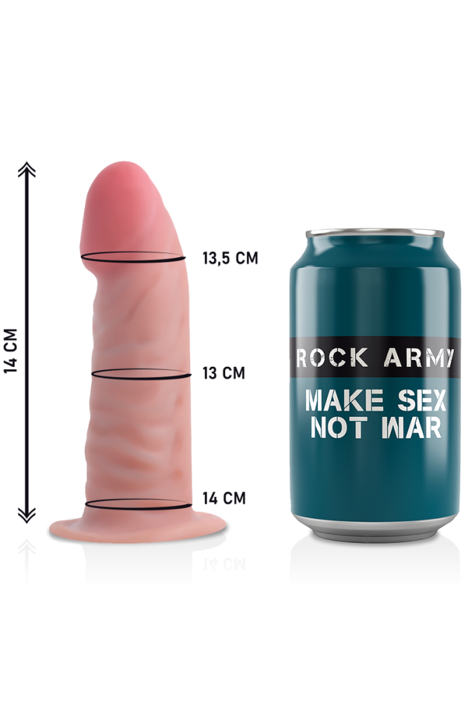 ROCKARMY - IMBRACATURA + DILDO REALISTICO TIGRE A DOPPIA DENSIT 14 CM -O- 4.46 CM