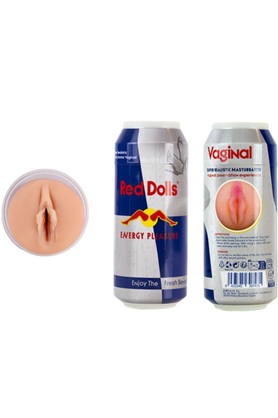 ALIVE - MASTURBATORE MASCHILE VAGINA BAMBOLA ROSSA LATTINA PER BEVANDA ENERGETICA