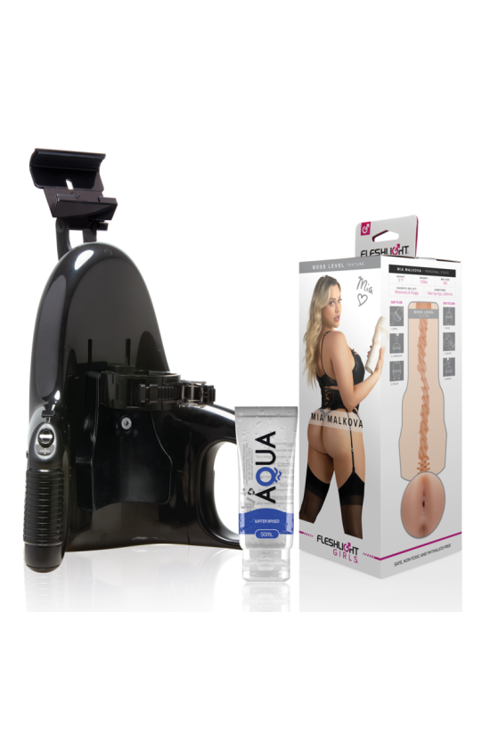 FLESHLIGHT - MIA MALKOVA BOSS LEVEL + LANCIO UNIVERSALE + LUBRIFICANTE AQUA QUALITÀ 50 ML