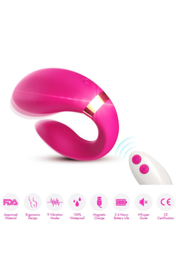 ARMONY - VIBRATORE A MEZZALUNA PER COPPIA TELECOMANDO FUCSIA