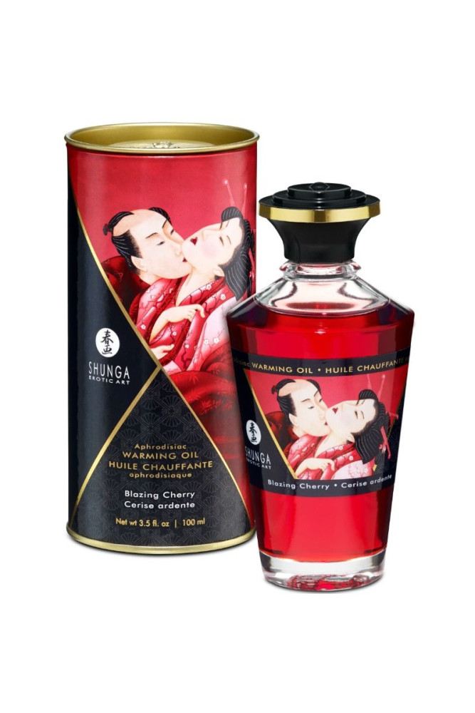SHUNGA - OLIO DA MASSAGGIO EFFETTO CALORE SAPORE INTENSO DI CILIEGIA 100 ML