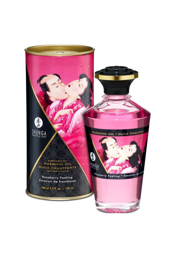 SHUNGA - OLIO DA MASSAGGIO EFFETTO CALORE SAPORE INTENSO DI LAMPONE 100 ML
