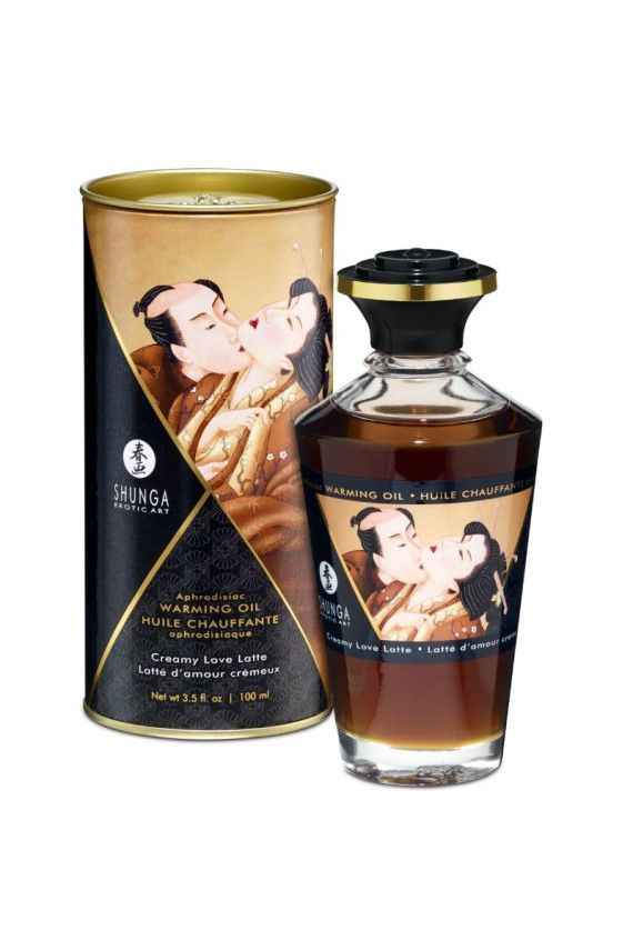 SHUNGA - OLIO DA MASSAGGIO EFFETTO CALORE GUSTO CREAMY LOVE LATTE 100 ML