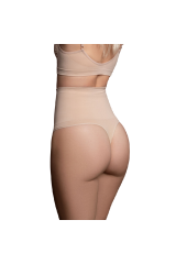BYE-BRA - FAJA SENZA CUCITURE STILE PERIZOMA BEIGE MISURARE L