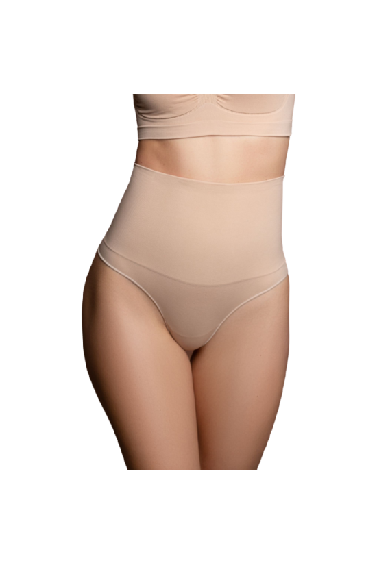 BYE-BRA - FAJA SENZA CUCITURE STILE PERIZOMA BEIGE MISURARE XXL