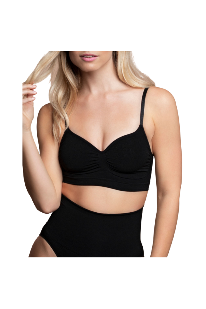 BYE-BRA - MEDIUM CONTROL REGGISENO SENZA CUCITURE NERO MISURARE XL