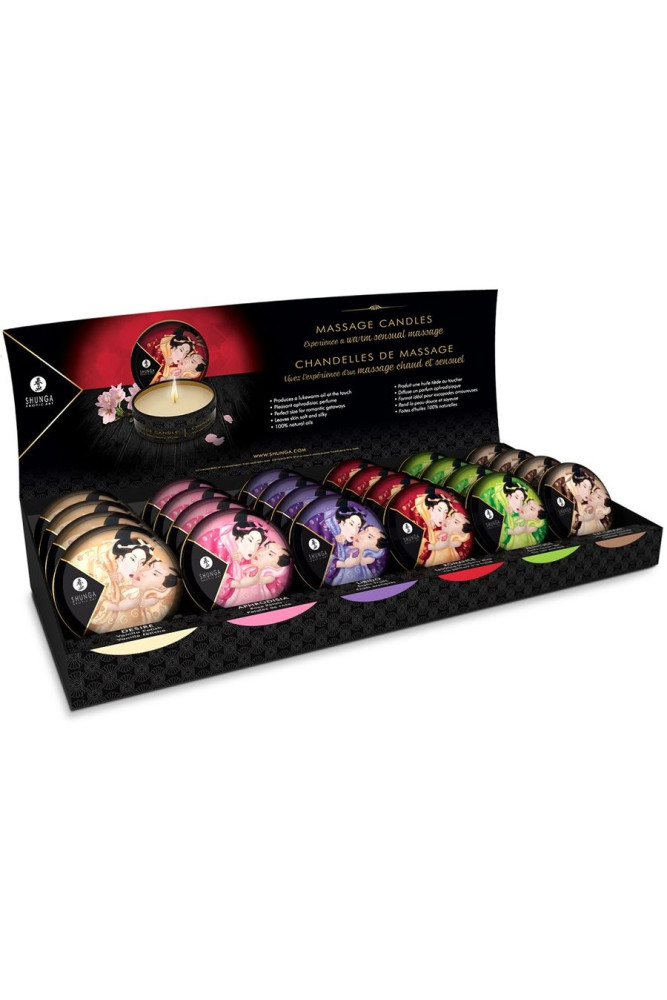 SHUNGA - MINI CARESS BY CANDLELIGHT ESPOSITORE CANDELE DA MASSAGGIO 24 UNITÀ