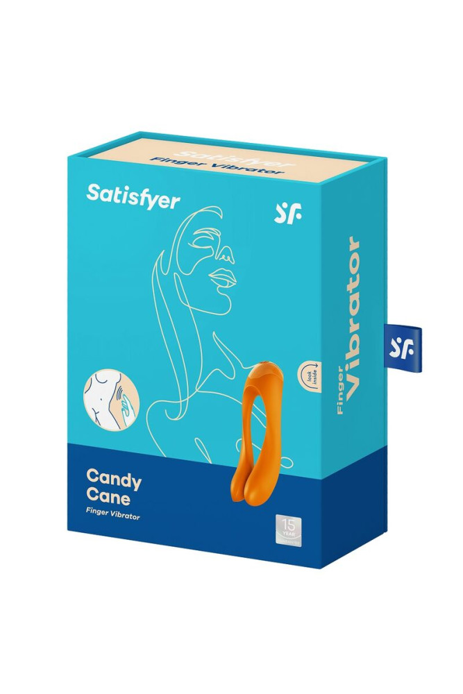 SATISFYER - VIBRATORE DA DITO CANDY CANE ARANCIONE