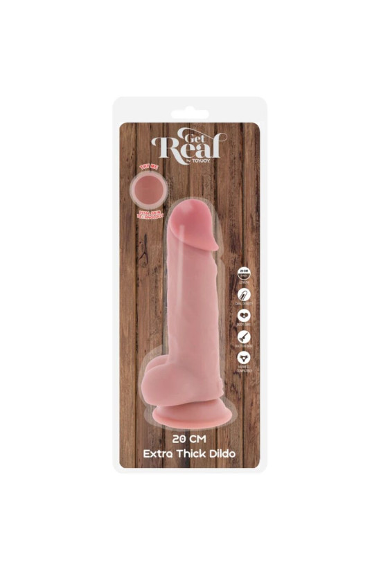 GET REAL - PENE REALISTICO DELUXE CON TESTICOLI EXTRA SPESSI 20 CM