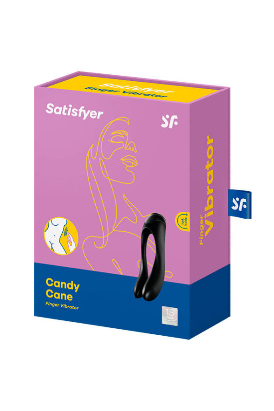 SATISFYER - VIBRATORE DA DITO CANDY CANE NERO