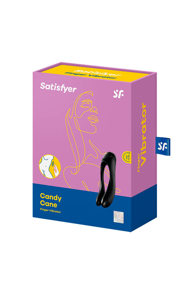 SATISFYER - VIBRATORE DA DITO CANDY CANE NERO