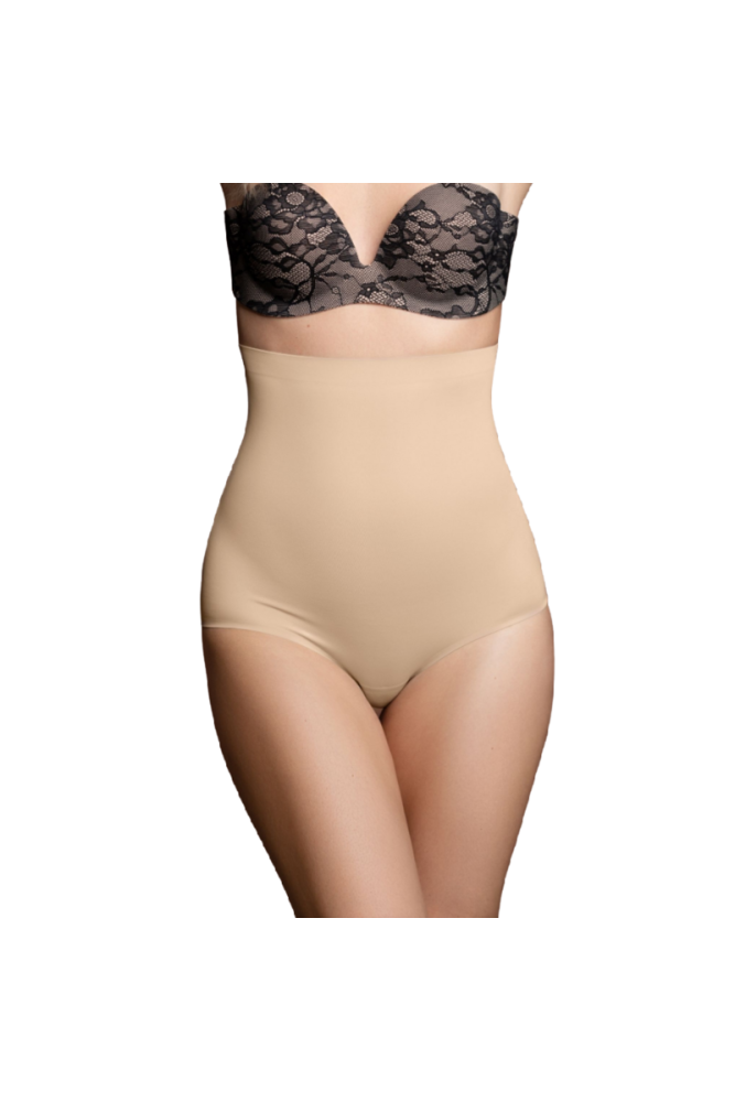BYE-BRA - FAJA SENZA CUCITURE STILE PANTIES BEIGE MISURARE XXL