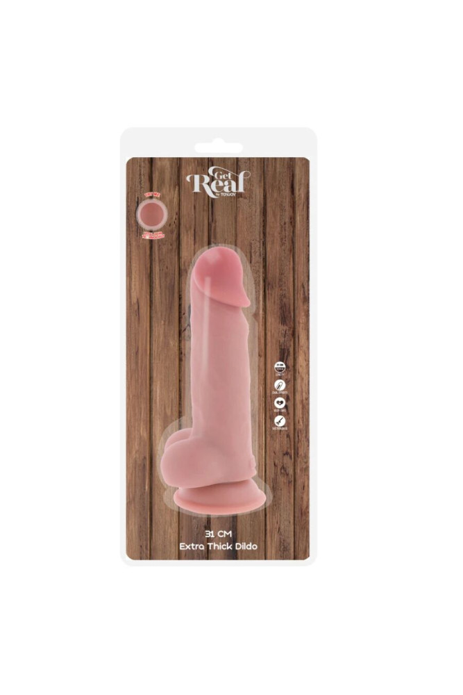 GET REAL - PENE REALISTICO DELUXE CON TESTICOLI EXTRA SPESSI 31 CM