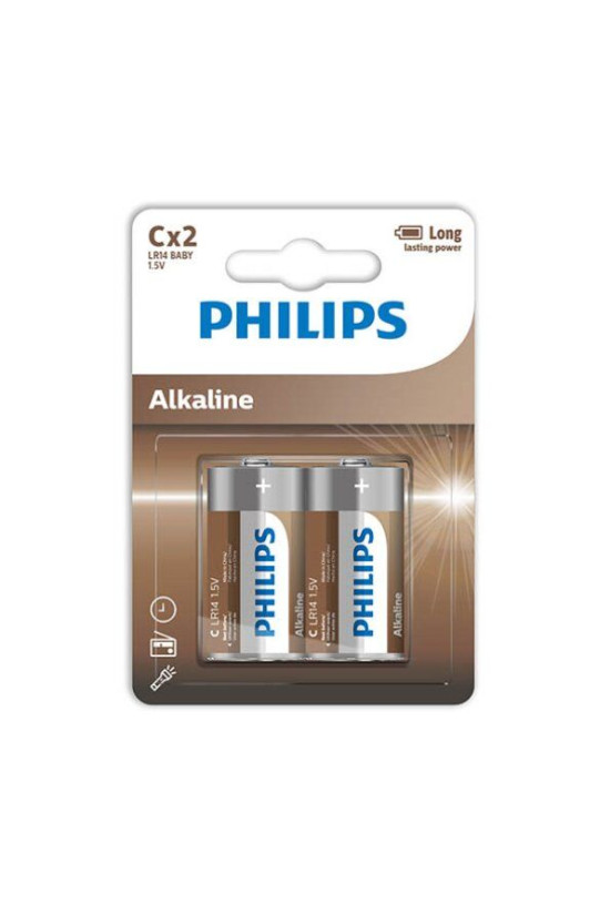 PHILIPS - BATTERIE ALCALINE C LR14 BLISTER*2