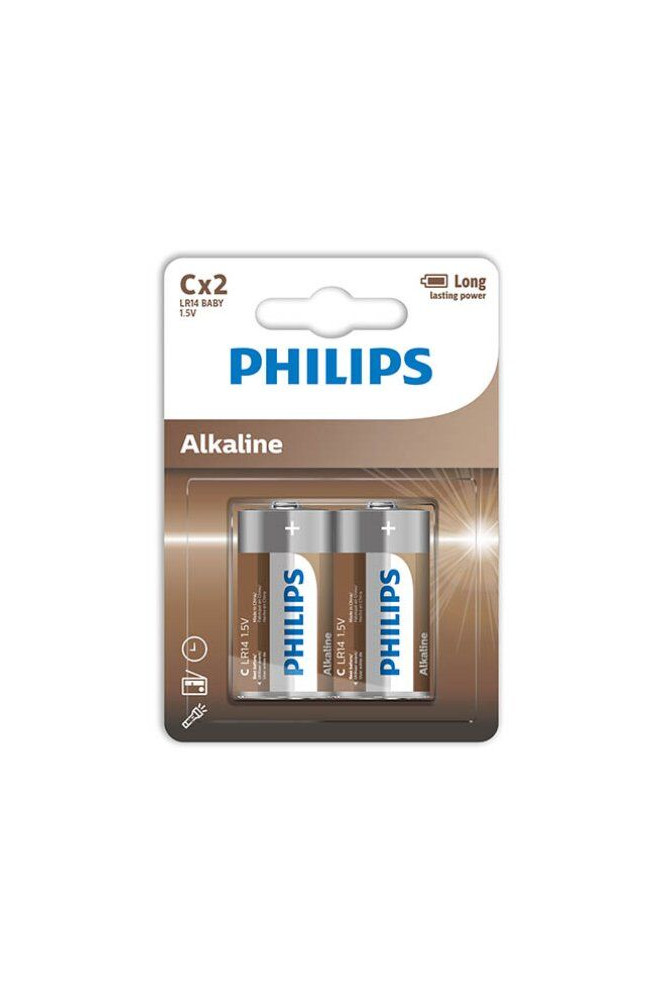 PHILIPS - BATTERIE ALCALINE C LR14 BLISTER*2