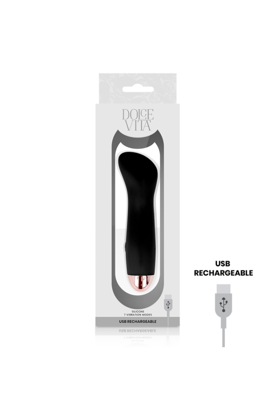 DOLCE VITA - VIBRATORE RICARICABILE ONE BLACK 10 VELOCITÀ