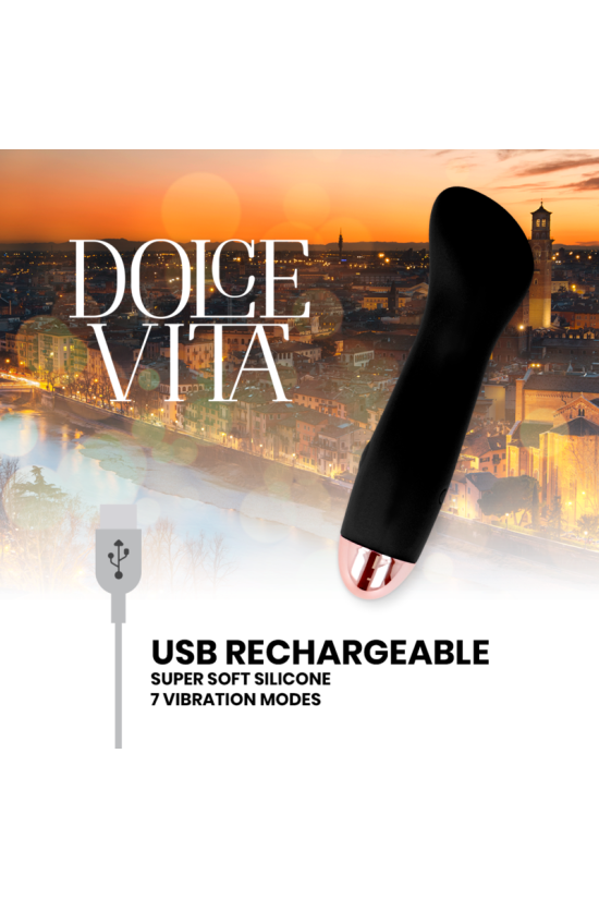DOLCE VITA - VIBRATORE RICARICABILE ONE BLACK 10 VELOCITÀ