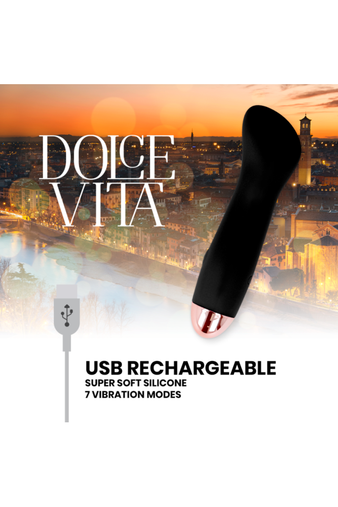 DOLCE VITA - VIBRATORE RICARICABILE ONE BLACK 10 VELOCITÀ