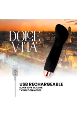 DOLCE VITA - VIBRATORE RICARICABILE ONE BLACK 10 VELOCITÀ