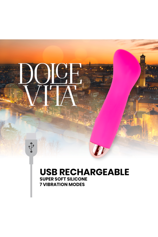 DOLCE VITA - VIBRATORE RICARICABILE ONE ROSA 7 VELOCITÀ