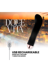 DOLCE VITA - VIBRATORE RICARICABILE DUE NERO 7 VELOCITÀ