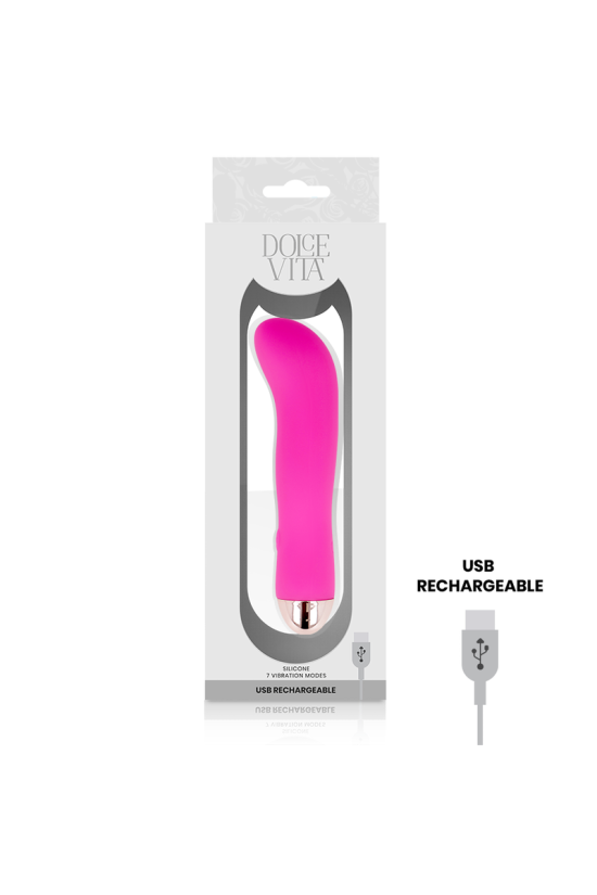 DOLCE VITA - VIBRATORE RICARICABILE ROSA A 7 VELOCITÀ