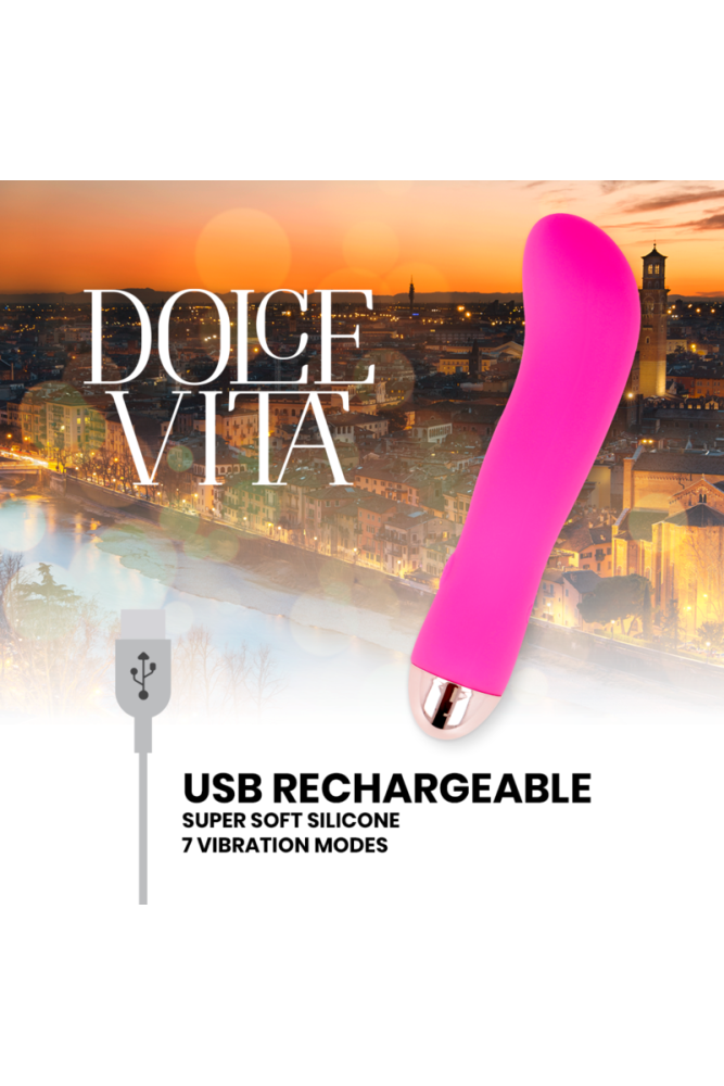DOLCE VITA - VIBRATORE RICARICABILE ROSA A 7 VELOCITÀ