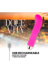 DOLCE VITA - VIBRATORE RICARICABILE ROSA A 7 VELOCITÀ