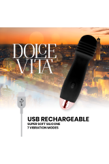 DOLCE VITA - VIBRATORE RICARICABILE TRE NERO A 7 VELOCITÀ