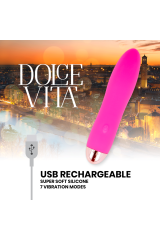 DOLCE VITA - VIBRATORE RICARICABILE QUATTRO ROSA 7 VELOCITÀ