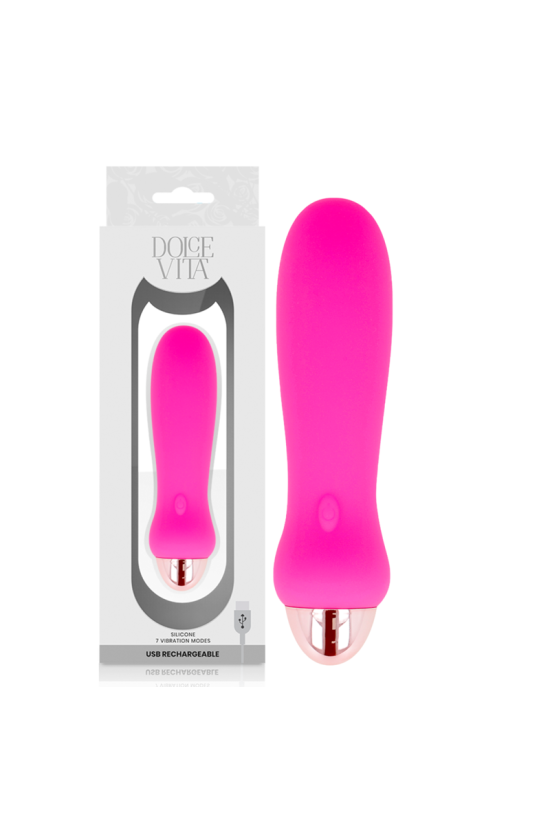 DOLCE VITA - VIBRATORE RICARICABILE CINQUE ROSA 7 VELOCITÀ