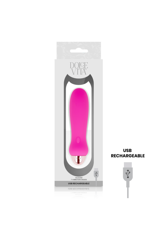 DOLCE VITA - VIBRATORE RICARICABILE CINQUE ROSA 7 VELOCITÀ