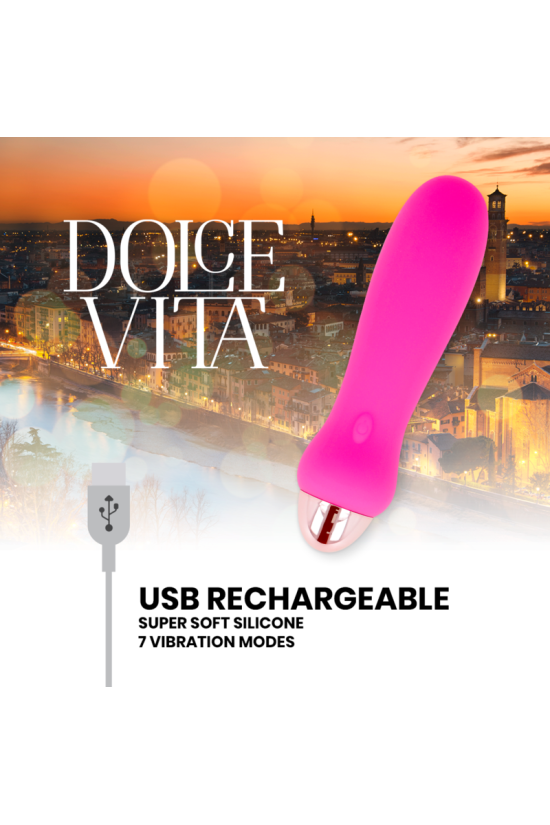 DOLCE VITA - VIBRATORE RICARICABILE CINQUE ROSA 7 VELOCITÀ